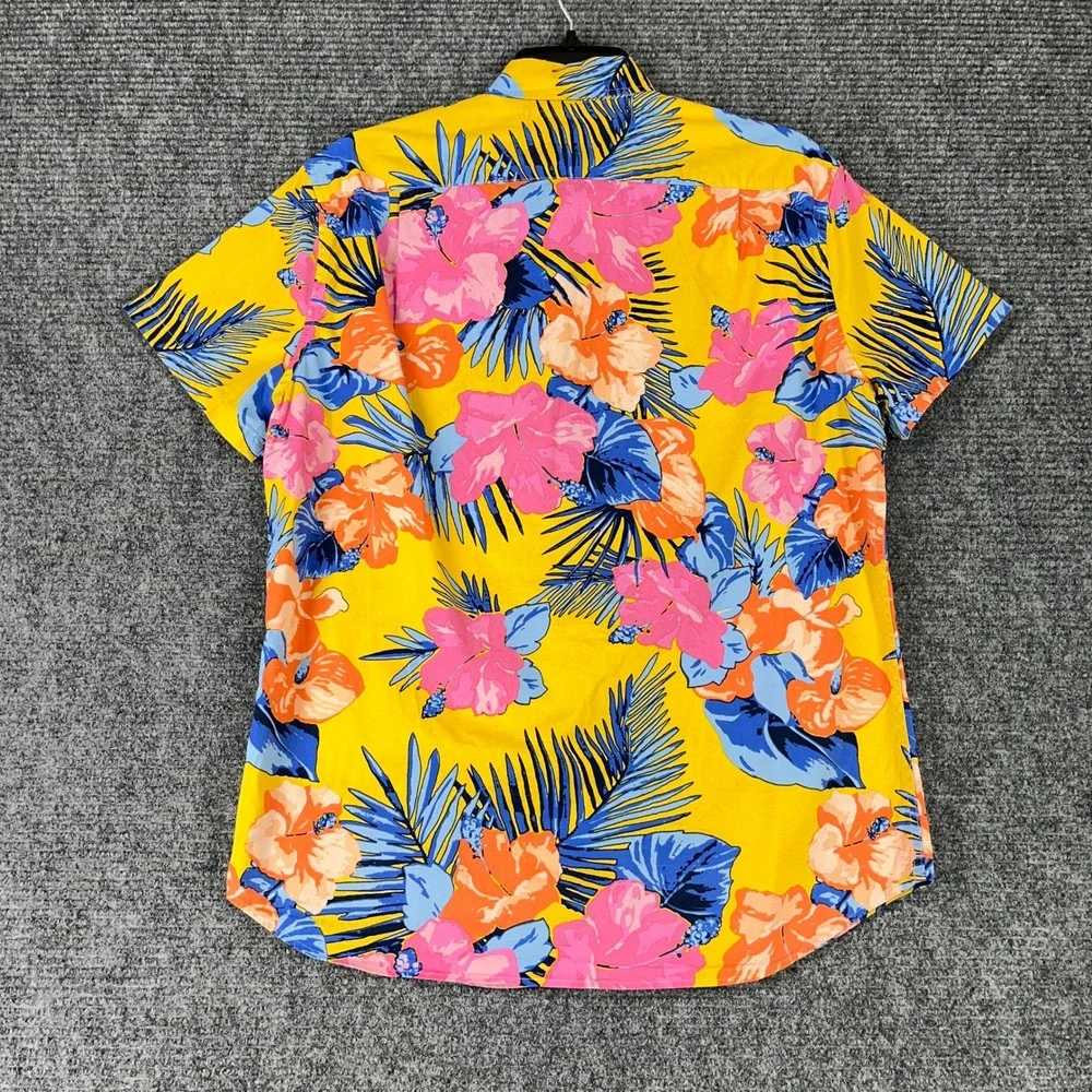 J Crew Flex Washed Floral Shirt Men M Tropical Casual Everyday Resort Vacation‎